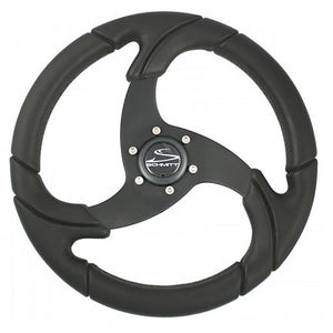 Schmitt Marine Folletto 14.2" Wheel - Black Polyurethane - 3/4" Tapered Shaft w/Black Center Cap [PU021104-R] - BuoyMart.com  Steering Wheels Schmitt Marine