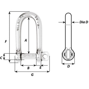Wichard Self-Locking Long D Shackle - 10mm Diameter - 13/32" [01215] - BuoyMart.com  Shackles/Rings/Pins Wichard Marine