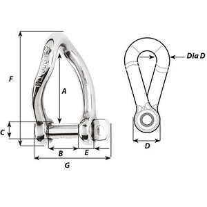 Wichard Self-Locking Twisted Shackle - 10mm Diameter - 13/32" [01225] - BuoyMart.com  Shackles/Rings/Pins Wichard Marine