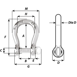 Wichard Not Self-Locking Bow Shackle - 16mm Diameter - 5/8" [01247] - BuoyMart.com  Shackles/Rings/Pins Wichard Marine