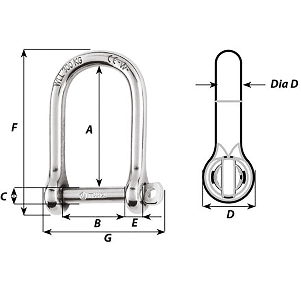 Wichard Self-Locking Large Opening Shackle - 10mm Diameter - 13/32" [01265] - BuoyMart.com  Shackles/Rings/Pins Wichard Marine