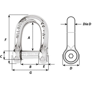 Wichard Self-Locking Allen Head Pin D Shackle - 6mm Diameter - 1/4" [01303] - BuoyMart.com  Shackles/Rings/Pins Wichard Marine
