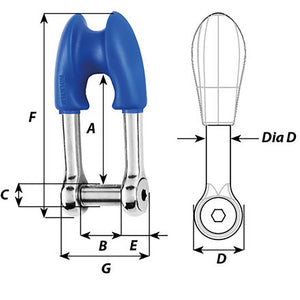 Wichard Thimble Shackle - Allen Head Pin - 8mm Diameter - 5/16" [01394] - BuoyMart.com  Shackles/Rings/Pins Wichard Marine