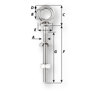 Wichard Eye Bolt - M10 x 150mm - Length 100mm [06495] - BuoyMart.com  Accessories Wichard Marine