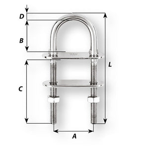 Wichard U-Bolt Pad Eye - 8mm Diameter - 5/16" - 100mm Length - 3-15/16" [06524] - BuoyMart.com  Accessories Wichard Marine