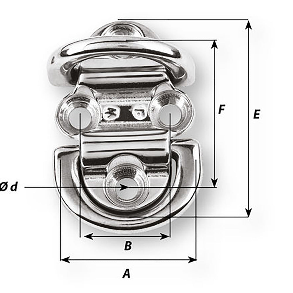 Wichard Double Folding Pad Eye - 6mm Diameter - 15/64" [06564] - BuoyMart.com  Accessories Wichard Marine