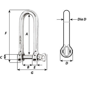 Wichard HR Long D Shackle - 10mm Diameter - 25/64" [11215] - BuoyMart.com  Shackles/Rings/Pins Wichard Marine