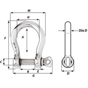 Wichard HR Bow Shackle - 10mm Pin Diameter [11245] - BuoyMart.com  Shackles/Rings/Pins Wichard Marine