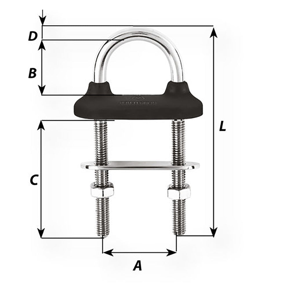 Wichard Black Watertight U-Bolt - 6mm Diameter - 15/64" - 70mm Length - 2-3/4" [65331] - BuoyMart.com  Accessories Wichard Marine