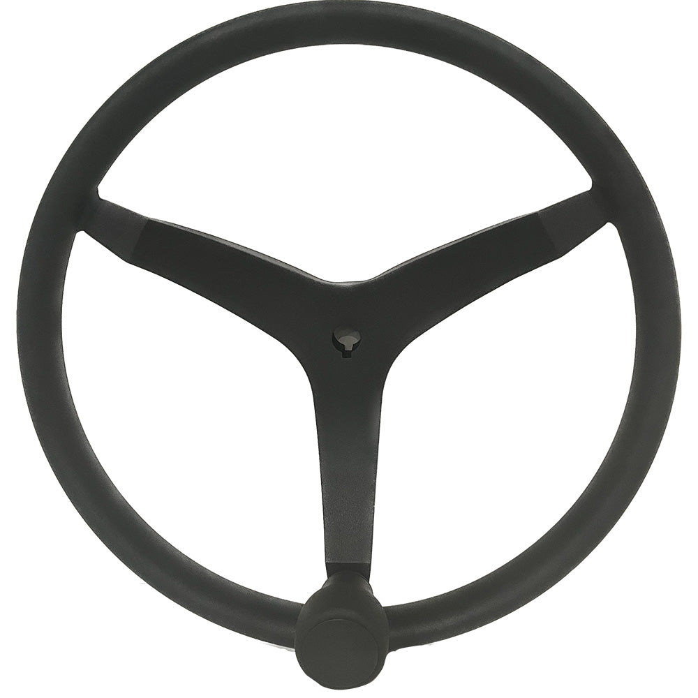 Uflex - V46 - 13.5" Stainless Steel Steering Wheel w/Speed Knob - Black [V46B] - BuoyMart.com  Steering Wheels Uflex USA
