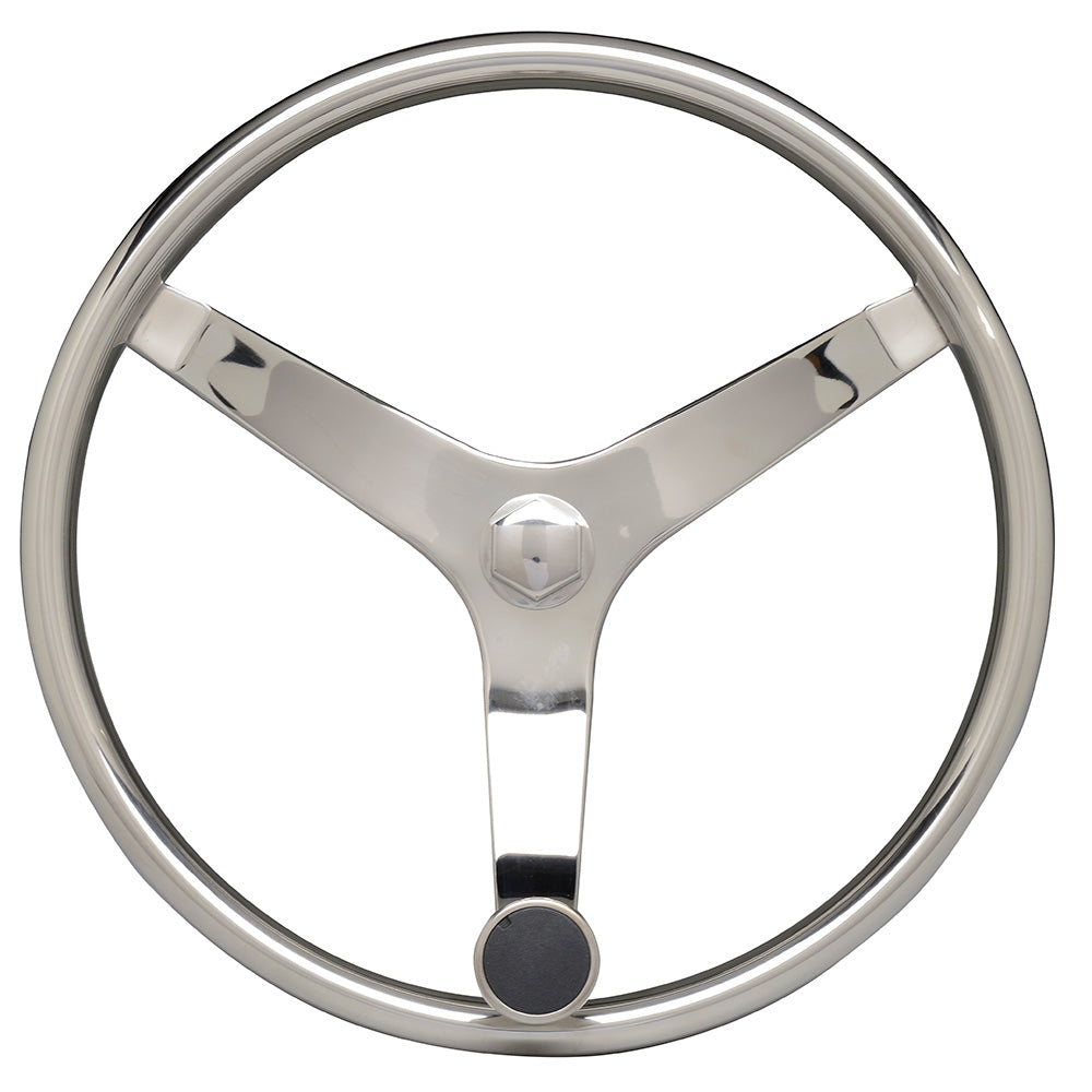 Uflex - V46 - 13.5" Stainless Steel Steering Wheel w/Speed Knob - No Wheel Nut [V46] - BuoyMart.com  Steering Wheels Uflex USA