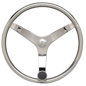 Uflex - V46 - 13.5" Stainless Steel Steering Wheel w/Speed Knob - No Wheel Nut [V46] - BuoyMart.com  Steering Wheels Uflex USA