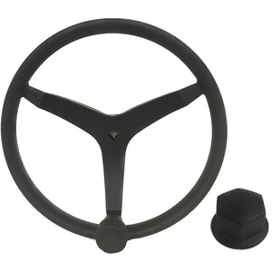 Uflex - V46 - 13.5" Stainless Steel Steering Wheel w/Speed Knob  Chrome Nut - Black [V46B KIT] - BuoyMart.com  Steering Wheels Uflex USA
