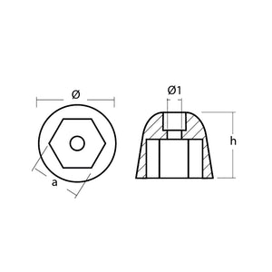 Tecnoseal Zinc Sidepower - Sleipner Propeller Nut Anode [01051] - BuoyMart.com  Anodes Tecnoseal