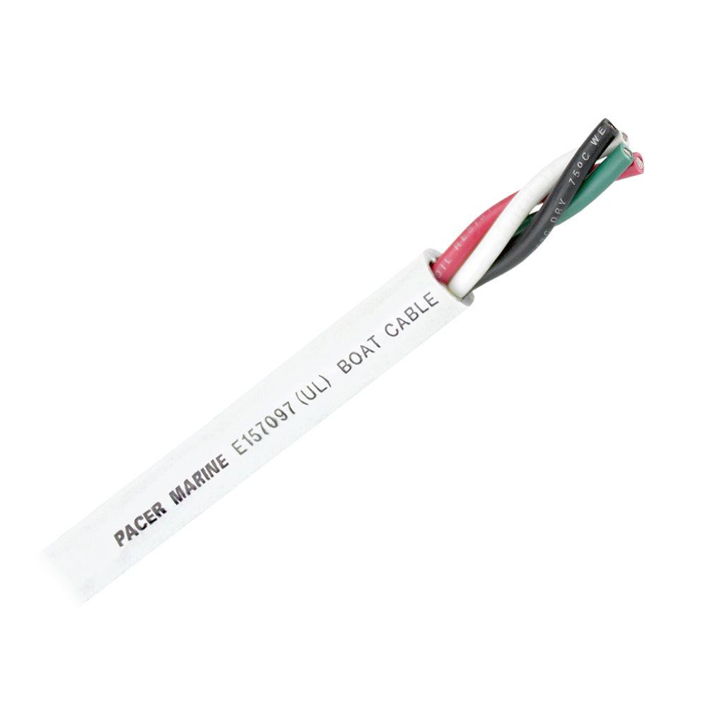 Pacer Round 4 Conductor Cable - 100 - 16/4 AWG - Black, Green, Red  White [WR16/4-100] - BuoyMart.com  Wire Pacer Group
