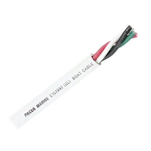 Pacer Round 4 Conductor Cable - 100 - 16/4 AWG - Black, Green, Red  White [WR16/4-100] - BuoyMart.com  Wire Pacer Group