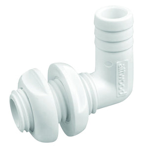 Attwood White Plastic 90 Degree Thru-Hull Connector - 3/4" Inner Diameter [3877-3] - BuoyMart.com  Thru-Hull Fittings Attwood Marine