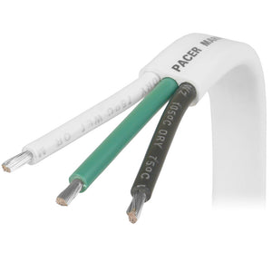Pacer 16/3 AWG Triplex Cable - Black/Green/White - Sold By The Foot [W16/3-FT] - BuoyMart.com  Wire Pacer Group