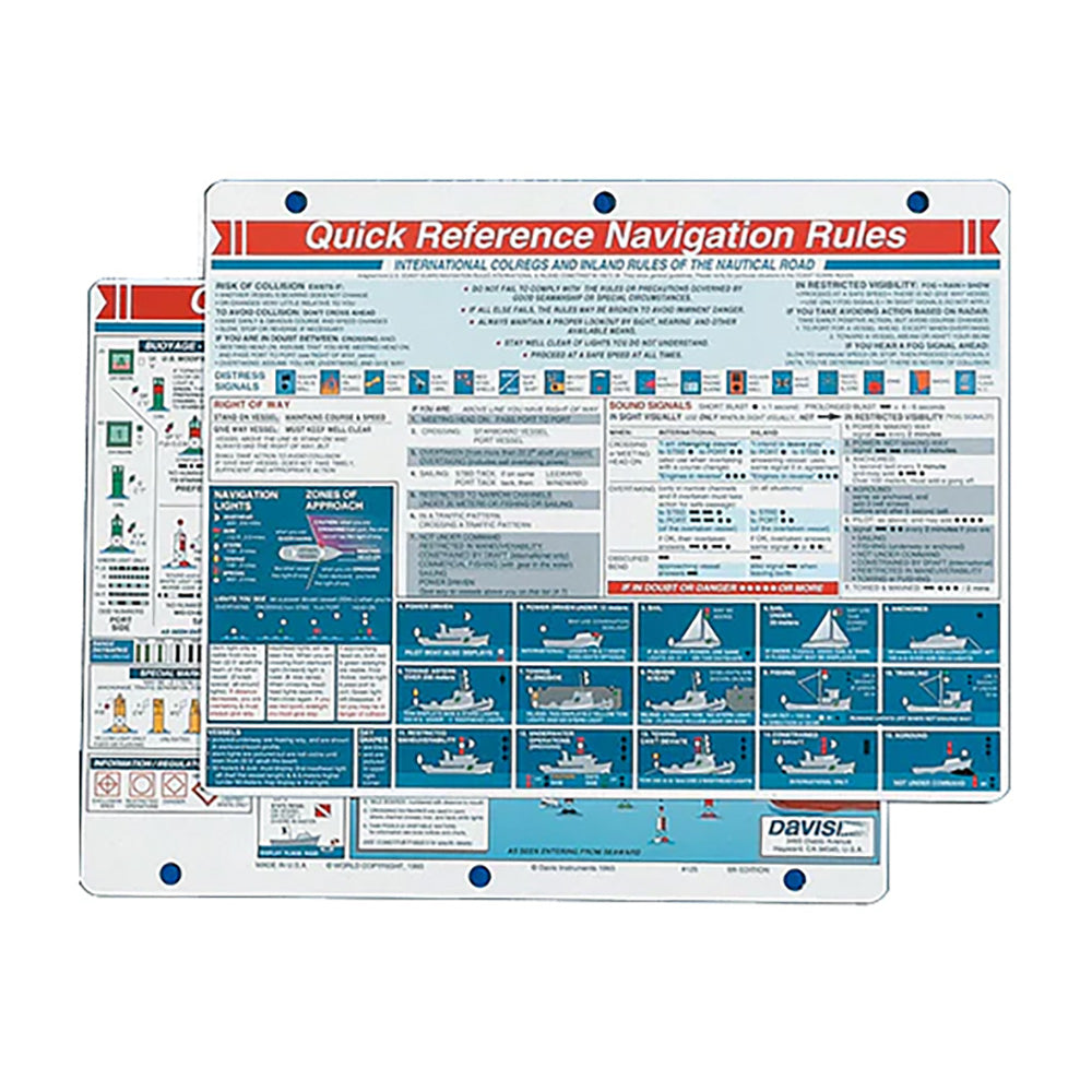 Davis Quick Reference Navigation Rules Card [125] - BuoyMart.com  Accessories Davis Instruments