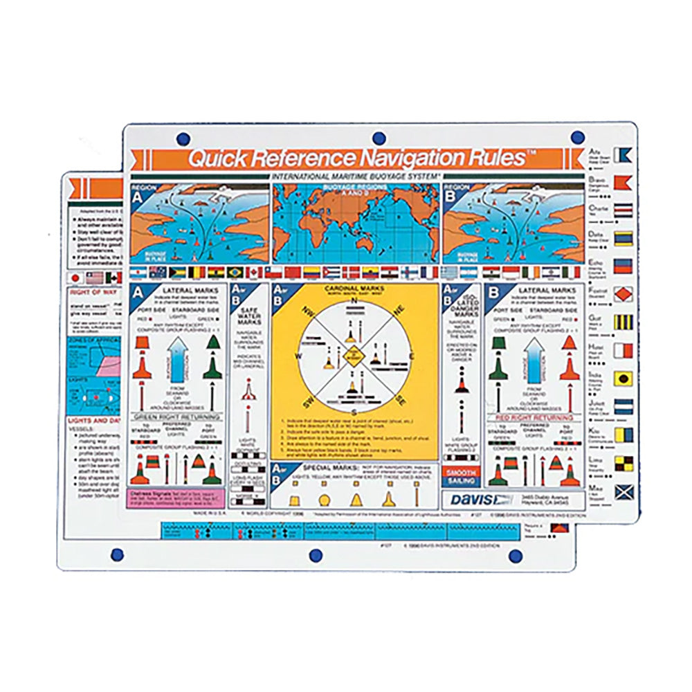 Davis Quick Reference International Navigation Rules Card [127] - BuoyMart.com  Accessories Davis Instruments