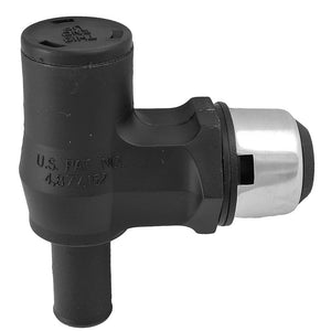 Attwood 90 P-Trap Fuel Tank Vent - Black w/Stainless Steel Trim Cover [66419-3] - BuoyMart.com  Vents Attwood Marine