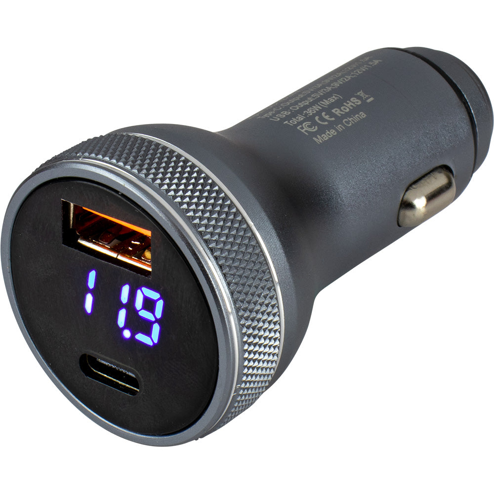 Sea-Dog Round USB  USB-C Power Plug w/Voltmeter [426514-1] - BuoyMart.com  Accessories Sea-Dog