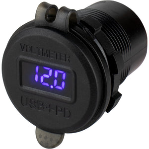 Sea-Dog Round USB  USB-C Power Socket w/Hidden Voltmeter [426518-1] - BuoyMart.com  Accessories Sea-Dog
