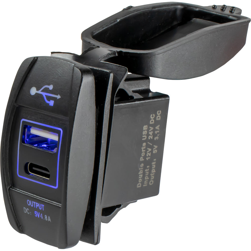 Sea-Dog USB  USB-C Rocker Switch Style Power Socket [426521-1] - BuoyMart.com  Accessories Sea-Dog