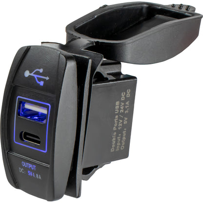 Sea-Dog USB  USB-C Rocker Switch Style Power Socket [426521-1] - BuoyMart.com  Accessories Sea-Dog