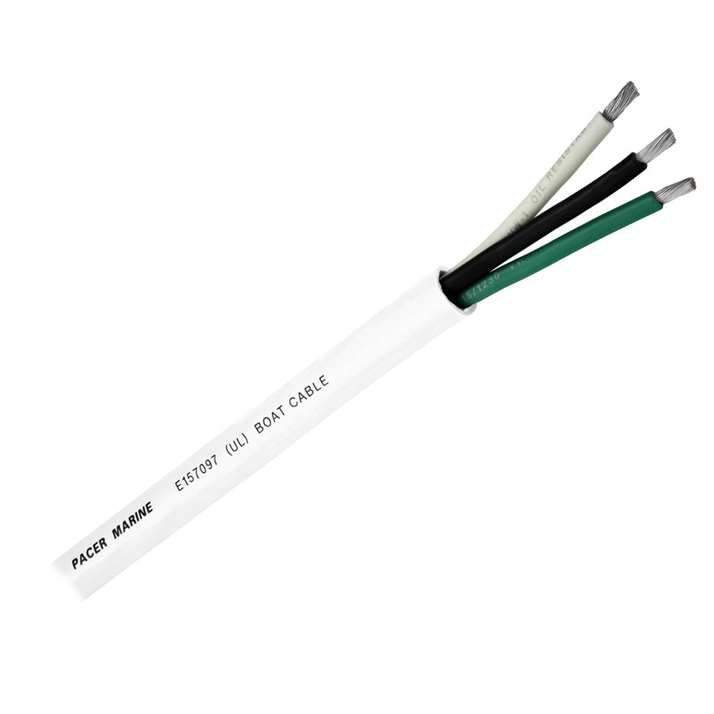 Pacer Round 3 Conductor Cable - 250 - 14/3 AWG - Black, Green  White [WR14/3-250] - BuoyMart.com  Wire Pacer Group
