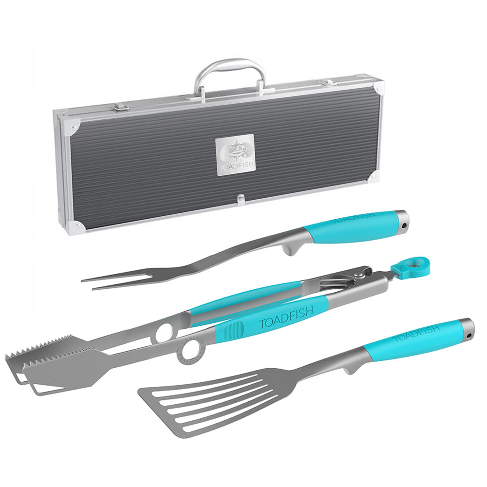 Toadfish Ultimate Grill Set + Case - Tongs, Spatula  Fork [1092] - BuoyMart.com  Deck / Galley Toadfish
