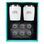 Toadfish Non-Tipping 10oz White Rocks Tumblers w/Ice Ball Tray - 2 Tumblers [1119] - BuoyMart.com  Deck / Galley Toadfish