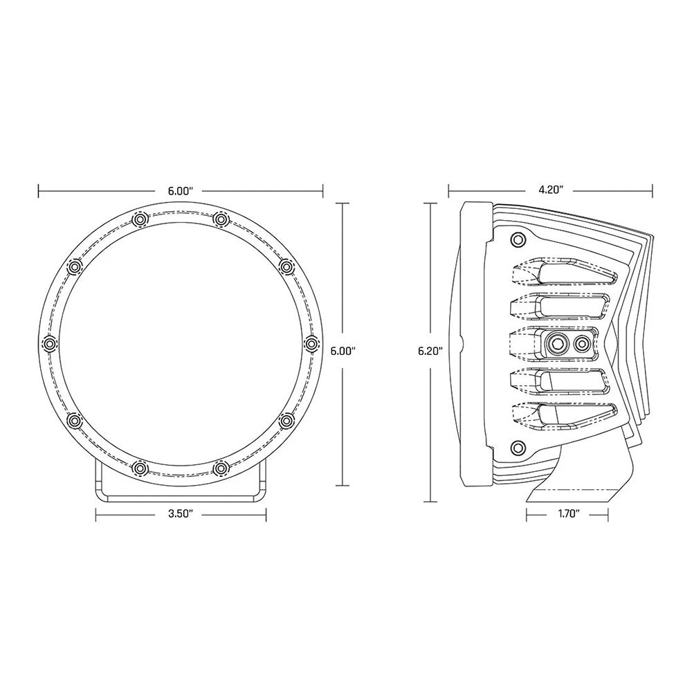 RIGID Industries 360 Series 6" Spot w/Amber Pro Lens - Pair [36210] - BuoyMart.com  Light Bars RIGID Industries