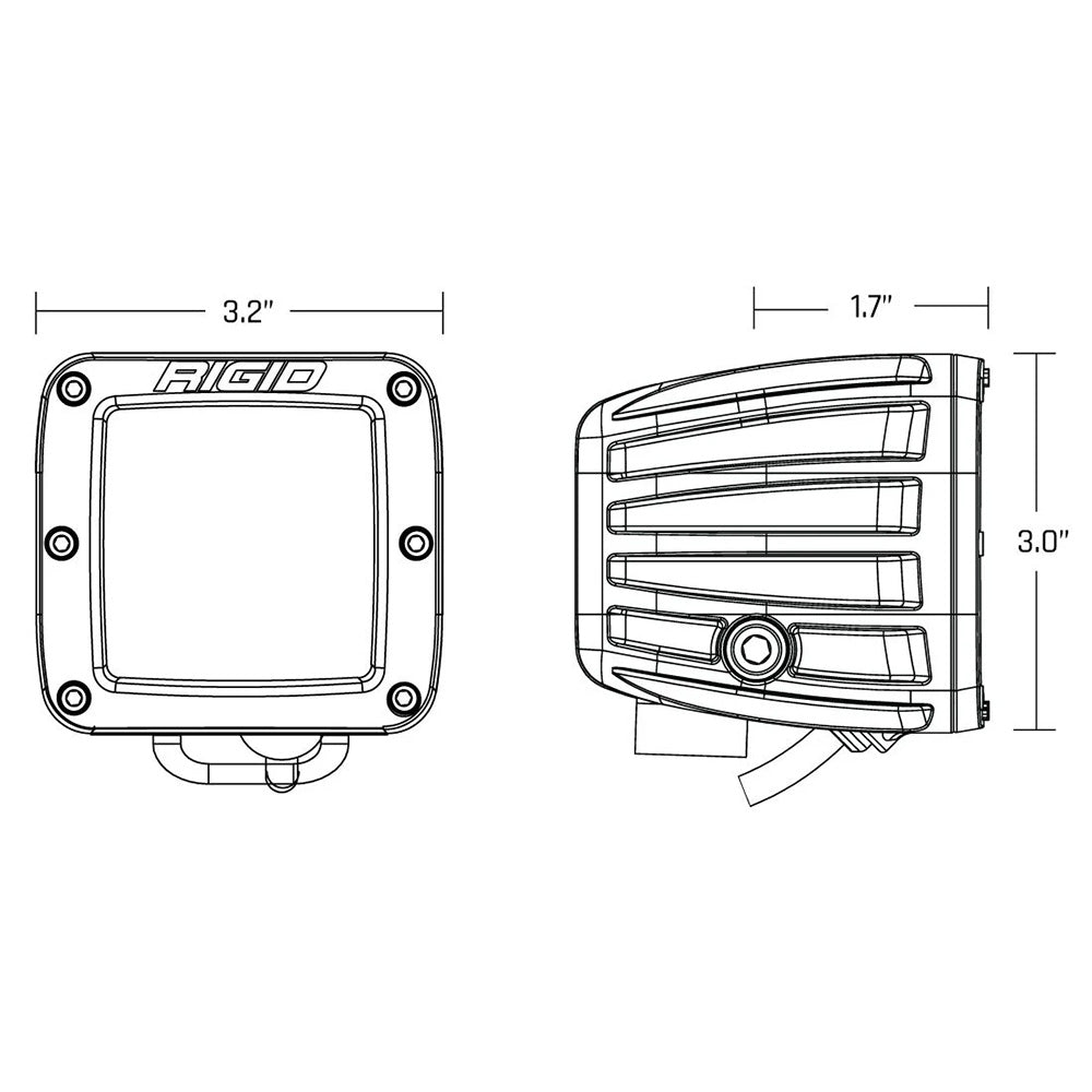 RIGID Industries D-Series Spot w/Amber Pro Lens - Pair [20252] - BuoyMart.com  Pods & Cubes RIGID Industries