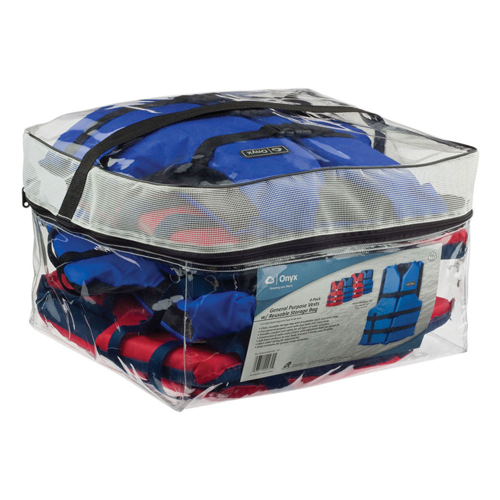 Onyx Adult General Purpose Life Vests - 4-Pack (2 Red, 2 Blue) [103200-999-004-12] Onyx Outdoor