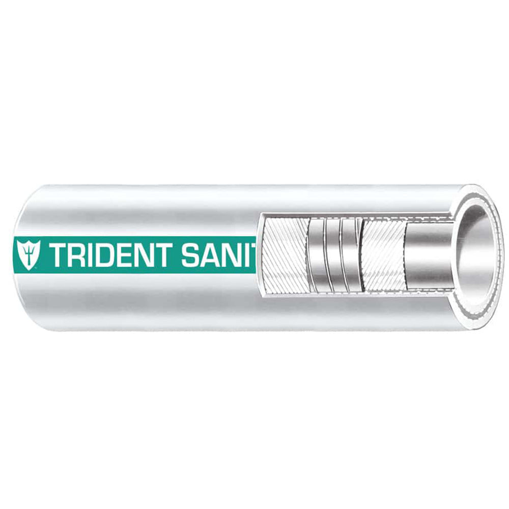 Trident Marine 1-1/2" x 50 Coil Premium Marine Sanitation Hose - White w/Green Stripe [102-1126] - BuoyMart.com  Hose Trident Marine