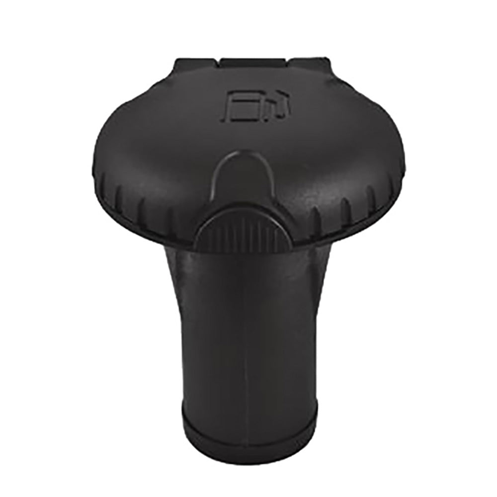Attwood Deck Fills f/Pressure Relief Systems - Straight Body - Scalloped Black Plastic Cap [99DFPVSB1S] - BuoyMart.com  Deck Fills Attwood Marine