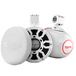 DS18 HYDRO 8" Marine Tower Speakers w/RGB LED Lights  Pro Audio Loudspeakers - White [NXL-X8PRO/WH] DS18