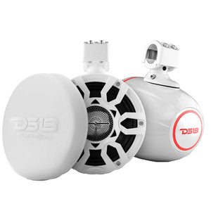 DS18 HYDRO 8" Marine Tower Speakers w/RGB LED Lights  Pro Audio Loudspeakers - White [NXL-X8PRO/WH] DS18
