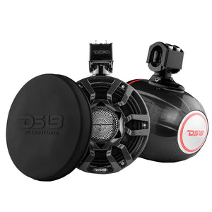DS18 HYDRO 8" Marine Tower Speakers w/RGB LED Lights  Pro Audio Loudspeakers - Carbon Fiber [CF-X8PRO] DS18
