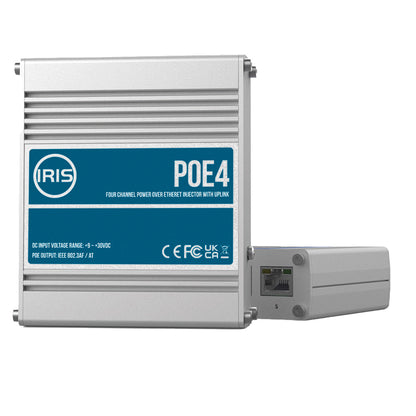 Iris Four Channel Uplink Power Over Ethernet Switch - IEEE802.3af  3at Compliant - 9-30VDC Input - 48VDC Output [POE4V2] - BuoyMart.com  Cameras - Network Video Iris Innovations