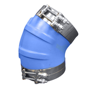 Trident Marine 8" ID 45-Degree Blue Silicone Molded Wet Exhaust Elbow w/4 T-Bolt Clamps [240V80000-S/S] - BuoyMart.com  Exhaust Hose Trident Marine
