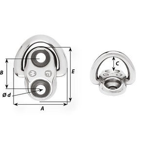 Wichard Folding Pad Eye - 6mm Diameter (15/64") - 2 Fixed Holes [6684] - BuoyMart.com  Accessories Wichard Marine