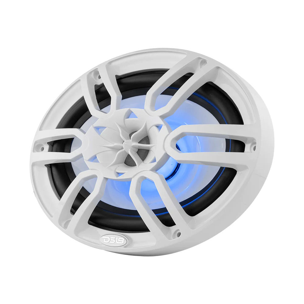 DS18 HYDRO 6 x 9" 2-Way Marine Speakers w/Integrated RGB LED Lights - 375W - White [NXL-69/WH] DS18