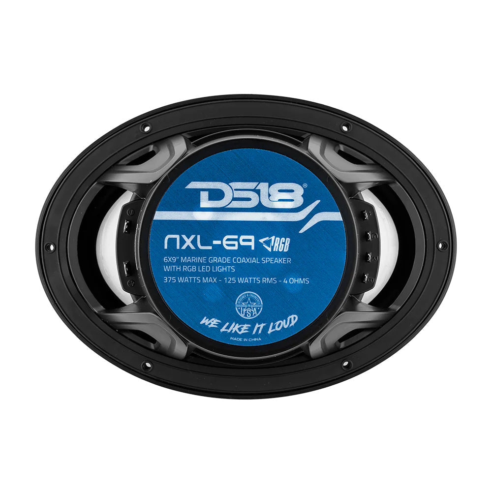 DS18 HYDRO 6 x 9" 2-Way Marine Speakers w/Integrated RGB LED Lights - 375W - Black [NXL-69/BK] DS18