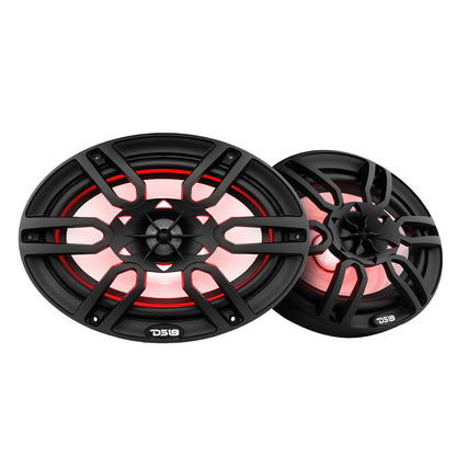 DS18 HYDRO 6 x 9" 2-Way Marine Speakers w/Integrated RGB LED Lights - 375W - Black [NXL-69/BK] DS18