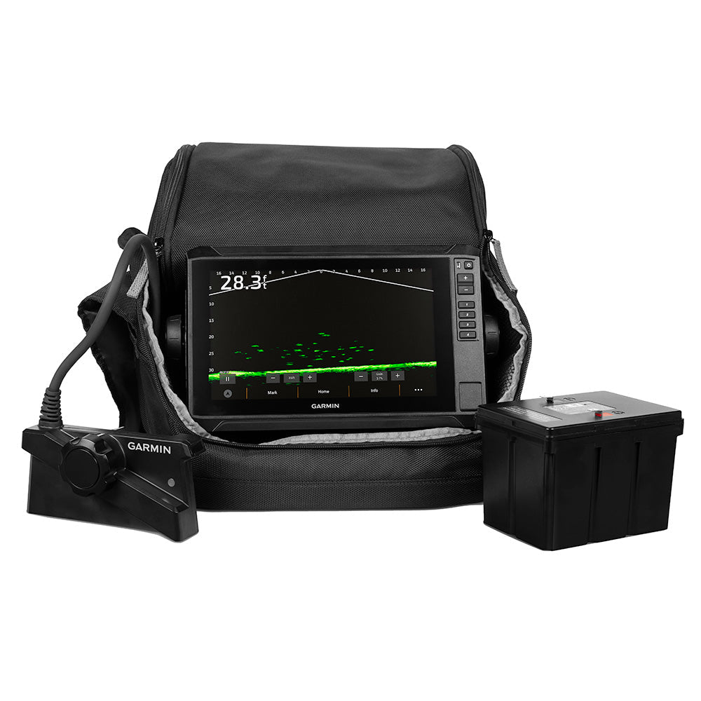 Garmin ECHOMAP UHD2 93SV LiveScope Plus Ice Fishing Bundle LI w/ECHOMAP UHD2 93sv, LiveScope Plus System  Lithium-ion Battery [010-02688-35] Garmin