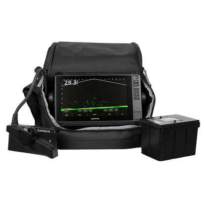Garmin ECHOMAP UHD2 93SV LiveScope Plus Ice Fishing Bundle LI w/ECHOMAP UHD2 93sv, LiveScope Plus System  Lithium-ion Battery [010-02688-35] Garmin