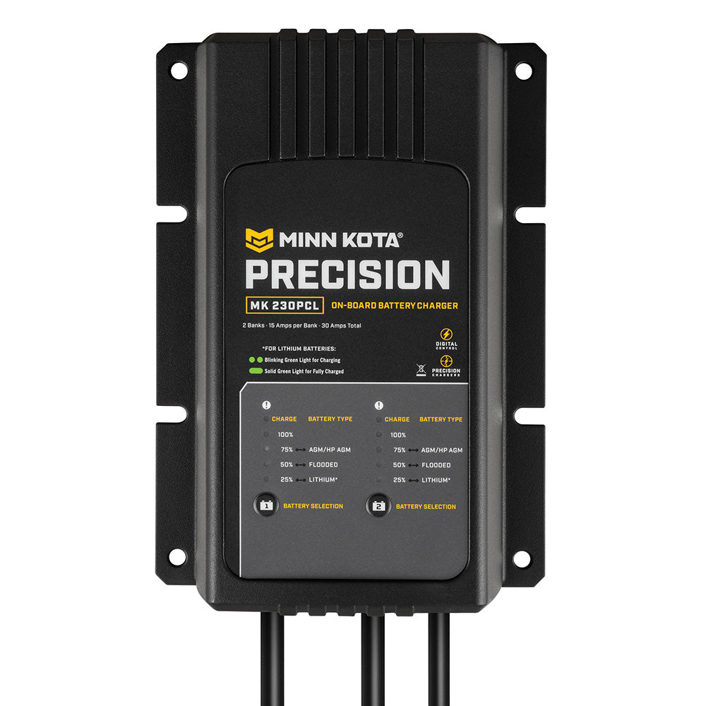 Minn Kota On-Board Precision Charger MK-230 PCL 2 Bank x 15 AMP LI Optimized Charger [1832304] - BuoyMart.com  Battery Chargers Minn Kota