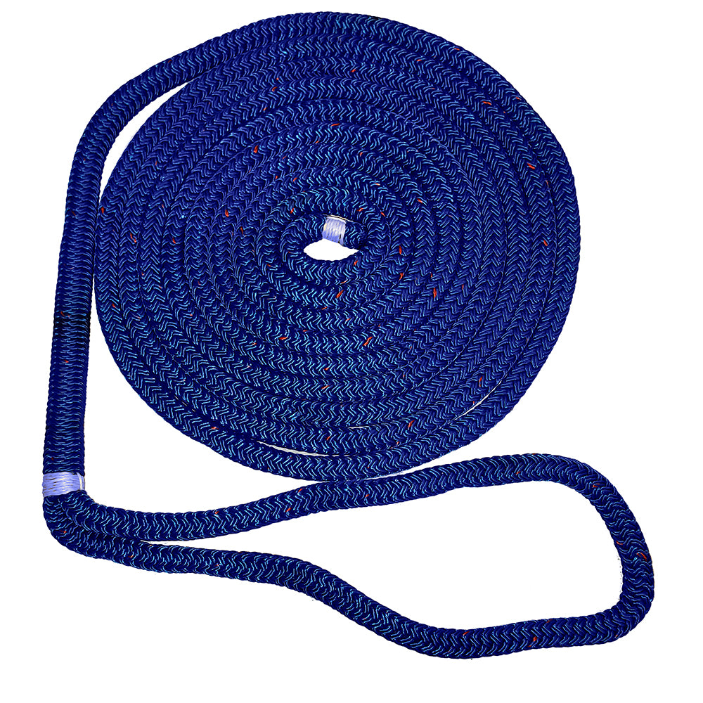 New England Ropes 3/8" Double Braid Dock Line - Blue w/Tracer - 25 